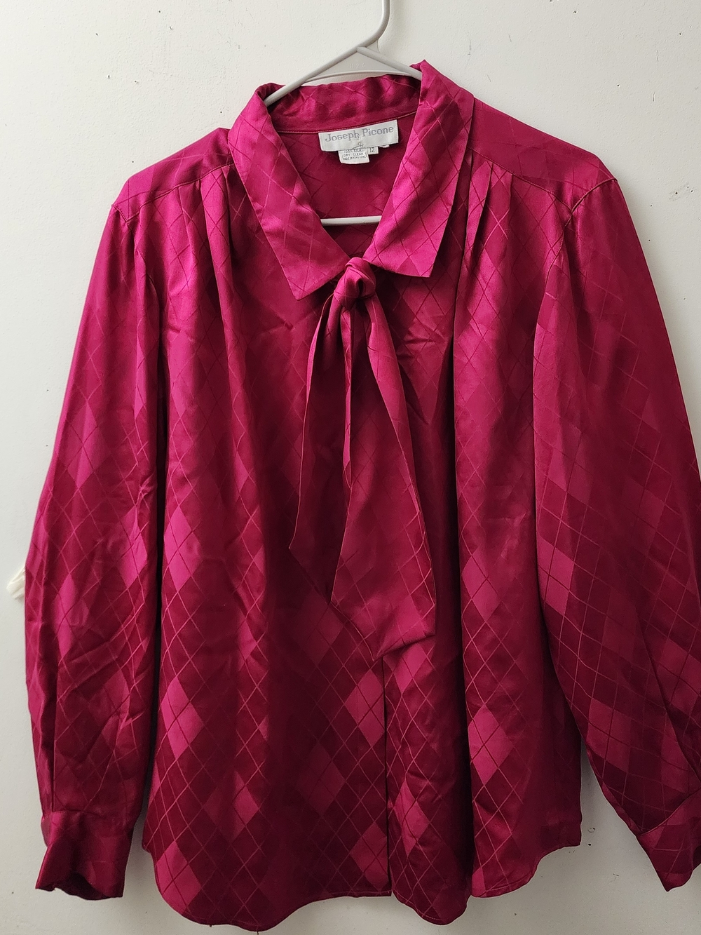 Vintage Joseph Picone Ladies12 Silk Blouse Quiet Luxury Designer Fashion History